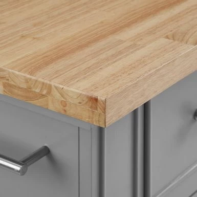 Julia Wood Top Kitchen Island - 50 "W X32 "D X 36 "H - Stationary - Gray - Wood - Image 13