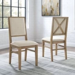 Joanna 2Pc Upholstered Back Chair Set - 18.25 "W X 21 "D X 39.88 "H - Set Of 2 - 18.25 "W X 21 "D X 39.88 "H - Rustic Brown - Dining Height