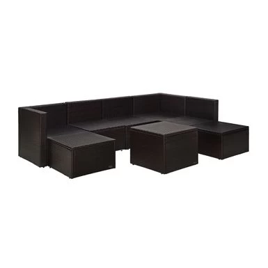 Palm Harbor 8 Piece Wicker Outdoor Seating Set With Gray Cushions - 99 W X 72.5 D X 30.5 H - 99 W X 72.5 D X 30.5 H - Brown - Image 8