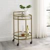 Bailey Round Bar Cart - 21.13x20x32.5 - Steel/Glass - Gold