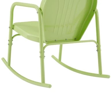 Griffith 3Pc Outdoor Metal Rocking Chair Set. - Key Lime Gloss - Image 12