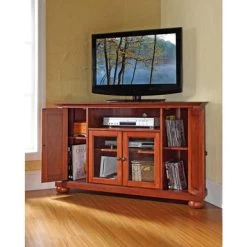 Alexandria 48" Corner TV Stand In Classic Cherry - Brown