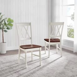 Shelby Cherry/Antique White Wood Dining Chair (Set Of 2) - 17.75 "W X 23.5 "D X 39 "H - 17.75 "W X 23.5 "D X 39 "H - Set Of 2 - White - Dining Height
