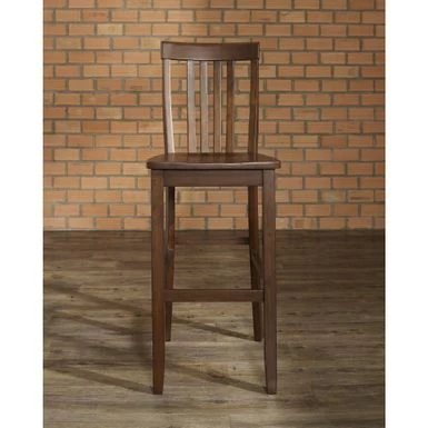 School House Vintage Mahogany Finish Rubberwood Bar Stool With 30-inch Seat Height (Set Of 2) - Set Of 2 - Bar Height - Image 6