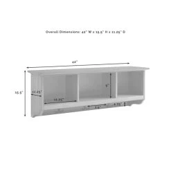 Brennan Entryway Black Wood Wall Mounted Storage Shelf - 42 "W X 11.25 "D X 15.5 "H