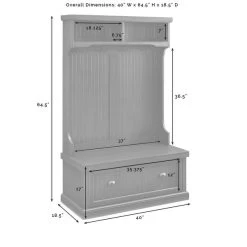 Seaside Distressed Black Wood Hall Tree