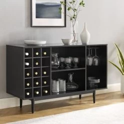 Liam Wine Storage Sideboard - 18'x47.75"x30.25" - Black