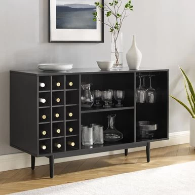 Liam Wine Storage Sideboard - 18'x47.75"x30.25" - Black