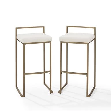 Harlowe 2Pc Bar Stool Set - 19"d X 17.5"w X 34.25"h - Creme - Image 6
