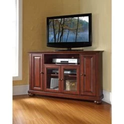 Alexandria 48" Corner TV Stand In Vintage Mahogany - Brown