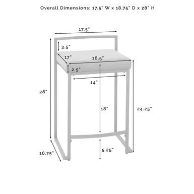 Harlowe 2Pc Bar Stool Set - 19"d X 17.5"w X 34.25"h - Creme - Image 15