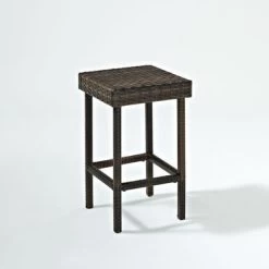 Palm Harbor Outdoor Wicker 24" Counter Height Stool (Set Of 2) - N/A - Brown
