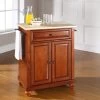 Cambridge Natural Wood Top Portable Kitchen Island In Classic Cherry Finish - N/A - Portable - Brown