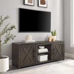 Gordon 58" Low Profile Tv Stand - 15.75"x58"x22" - Dark Walnut