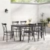 Astrid 7Pc Outdoor Metal Dining Set - 86"x109"x34.88" - Matte Black