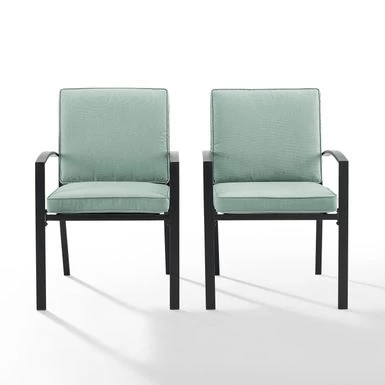 Kaplan 2Pc Outdoor Dining Chair Set - 24.75"W X 24.75"D X 37"H - Brown - Image 8