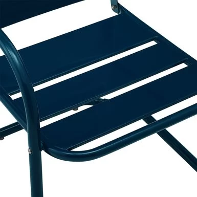 Brighton 2pc Outdoor Metal Armchair Set - 22.88 W X 23.63 D X 33.25 H - 22.88 W X 23.63 D X 33.25 H - Navy - Image 10