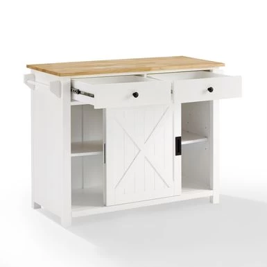 Laurel Kitchen Island/Cart - 18"x42"x32.63" - Portable - White - Wood - Image 14