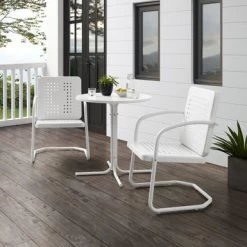 Bates 3Pc Outdoor Bistro Set - White
