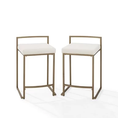 Harlowe 2Pc Counter Stool Set - 18.75"d X 17.5"W X 28"h - Creme - Image 6