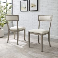 Alessia Greek Design Curved Dining Chairs (Set Of 2) - 19.13 "W X 22 "D X 35.5 "H - Set Of 2 - 19.13 "W X 22 "D X 35.5 "H - Rustic Gray - Dining Height