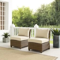 Bradenton 2Pc Outdoor Wicker Chair Set - Sand