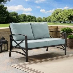 Kaplan Oil-bronzed Steel Loveseat