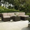 Palm Harbor 8 Piece Outdoor Wicker Seating Set With Sand Cushions - 99 W X 72.5 D X 30.5 H - 99 W X 72.5 D X 30.5 H - Brown