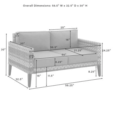 Prescott 4Pc Outdoor Wicker Conversation Set - Mineral Blue - Image 13