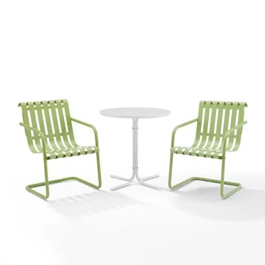 Gracie 3Pc Outdoor Metal Bistro Set - Pastel Green Satin - Image 8