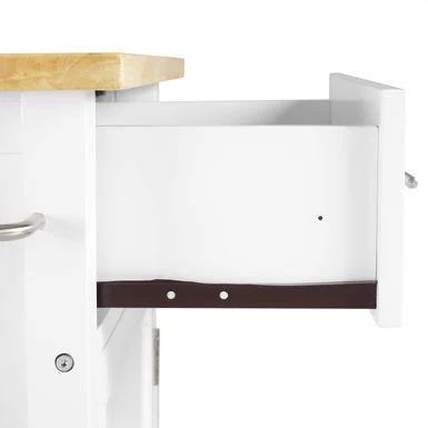 Savannah Wood Top Compact Kitchen Island/Cart - 37"H X 22.25"W X 15.75"D - Kitchen Cart - Wood - White - Image 13