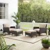 Kiawah 4Pc Outdoor Wicker Chat Set - 69"W X 55"D X 30.5"H - 69"W X 55"D X 30.5"H - Brown