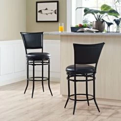 Rachel Black Swivel Bar Stool - N/A - Single - Bar Height