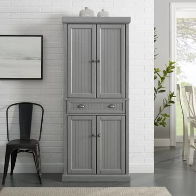 Crosley Seaside Grey Freestanding Kitchen Pantry Cupboard - 30 "W X16 "D X 72 "H - Gray - Image 2