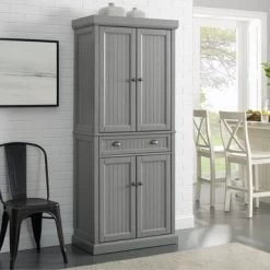 Crosley Seaside Grey Freestanding Kitchen Pantry Cupboard - 30 "W X16 "D X 72 "H - Gray