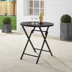 Kaplan Outdoor Metal Folding Bistro Table - Oil Rubbed Bronze