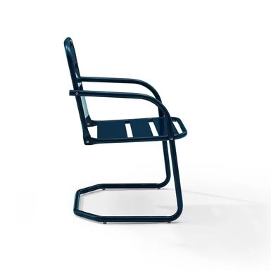 Brighton 2pc Outdoor Metal Armchair Set - 22.88 W X 23.63 D X 33.25 H - 22.88 W X 23.63 D X 33.25 H - Navy - Image 6