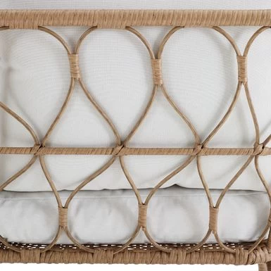 Juniper 2Pc Outdoor Wicker Conversation Set - 67"x54.5"x36" - 67"x54.5"x36" - Crme - Image 15