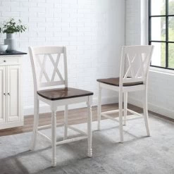 Shelby 2Pc Counter Stool Set - 18 "W X21.75 "D X 40.63 "H - Set Of 2 - White - Counter Height