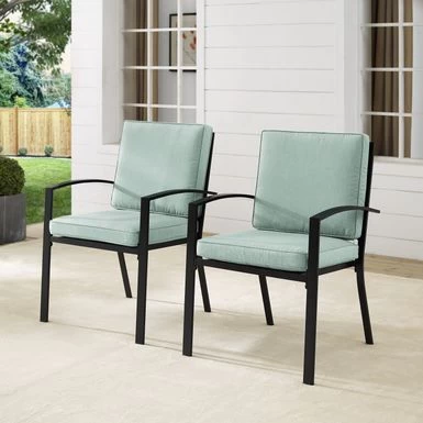 Kaplan 2Pc Outdoor Dining Chair Set - 24.75"W X 24.75"D X 37"H - Brown