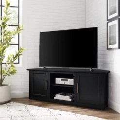 Camden 58-inch Corner Storage TV Console - 58 W X 20 D X 22 H - Black