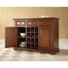 Alexandria Buffet Server / Sideboard Cabinet With Wine Storage In Classic Cherry Finish - Cherry